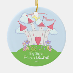 Cute Princess Castle Big Sister Christmas Ornament