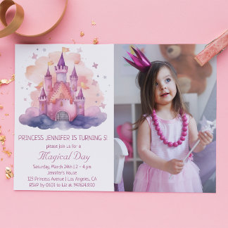 Cute Princess Castle Girl Birthday Party Invitatio Invitation