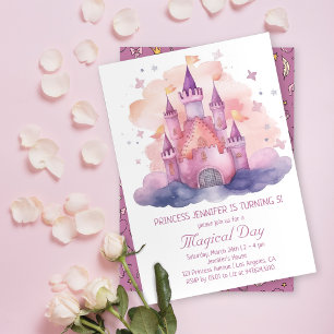 Cute Princess Castle Girl Birthday Party  Invitation