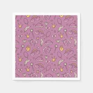 Cute Princess Castle Girl Birthday Party Napkin