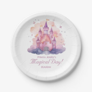 Cute Princess Castle Girl Birthday Party Paper Plate