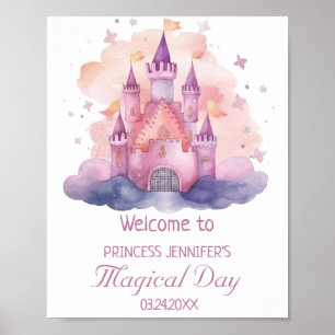 Cute Princess Castle Girl Birthday Party  Poster