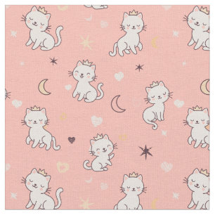 Cute Princess Cat Fabric