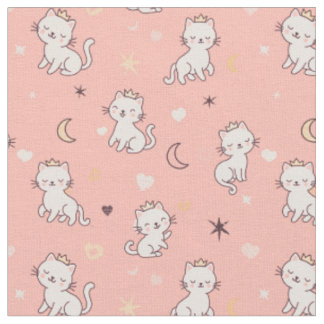 Cute Princess Cat Fabric