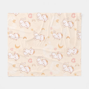 Cute Princess Cat Wearing Crown  Fleece Blanket