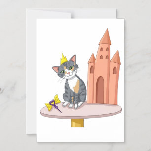 Cute Princess Cat with Castle Magnetic Card