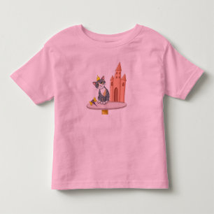 Cute Princess Cat with Castle Toddler T-Shirt