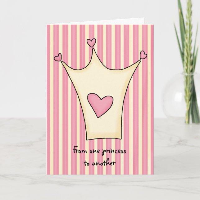 Cute Princess Crown Birthday Card (Front)