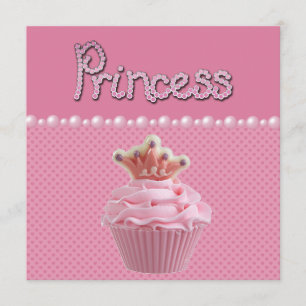 Cute Princess Cupcake Baby Shower Invitation