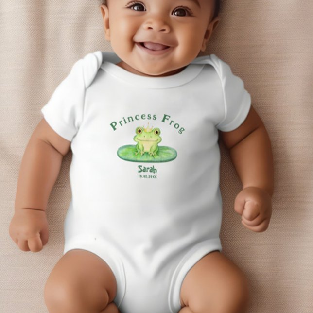 Cute Princess Frog Personalised  Baby Bodysuit (Creator Uploaded)
