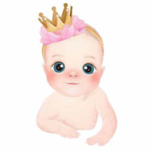 Cute Princess Girl Baby Shower Cake Topper Cutout Standing Photo Sculpture