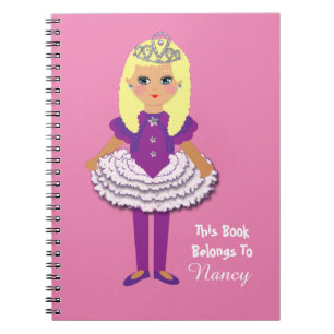 Cute Princess Girl's Cartoon Character Notebook