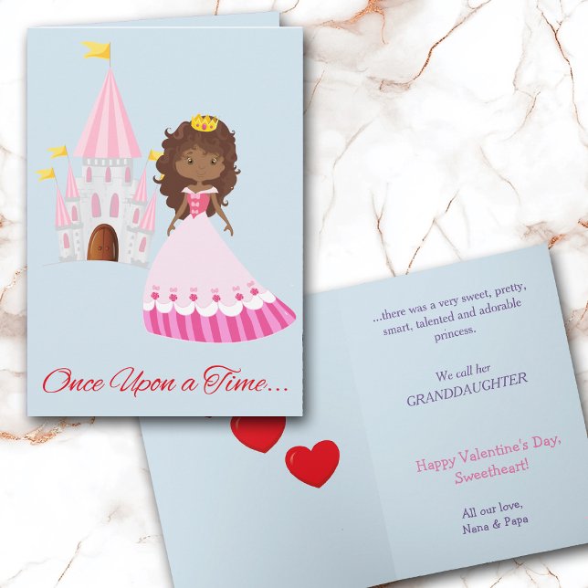 Cute Princess Granddaughter Valentine Holiday Card (Creator Uploaded)