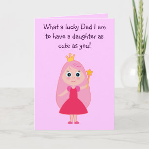 Cute Princess Happy Birthday Dad to Daughter Card