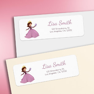 Cute princess in pink dress return address