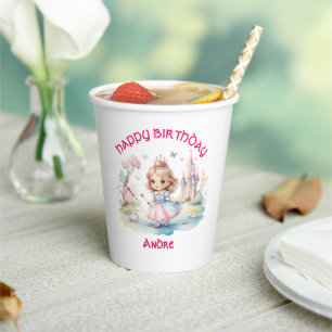 Cute Princess in Whimsical Wonderland Paper cup