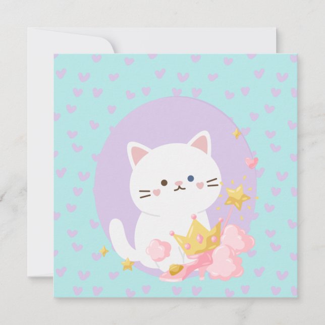 Cute Princess Kitty  Poster Card (Front)