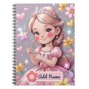 Cute Princess Notebook Editable Name