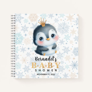 Cute Princess Penguin Baby Shower Guest Book
