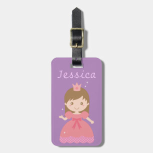 Cute Princess, Pink for Little Girls Luggage Tag