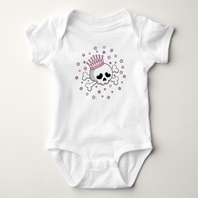 Cute Princess Skull Baby Bodysuit (Front)
