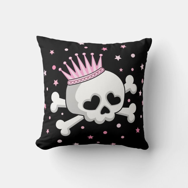 Cute Princess Skull Cushion (Front)