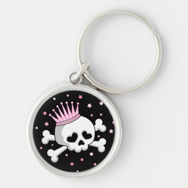 Cute Princess Skull Key Ring (Front)