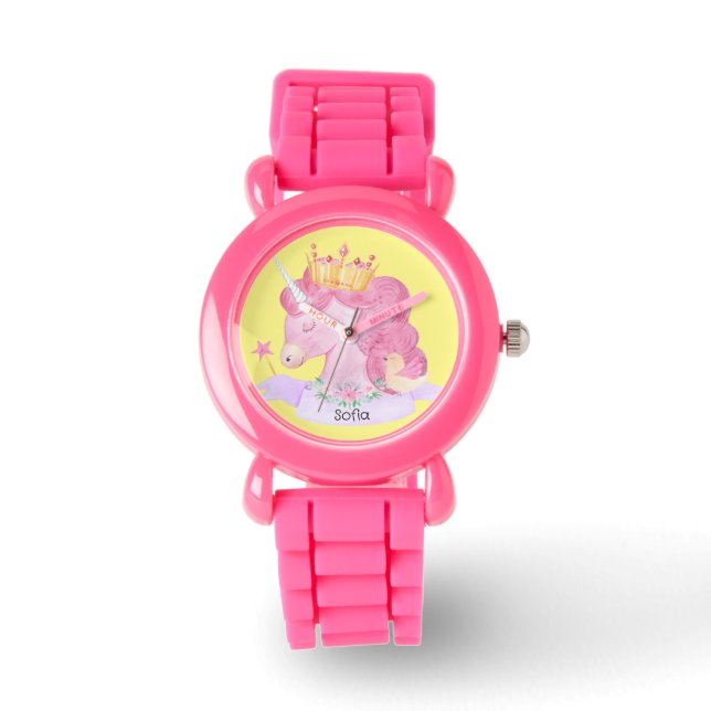 👑Cute Princess Unicorn Custom Name    Watch (Front)