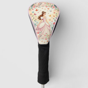 Cute princess with butterflies golf head cover