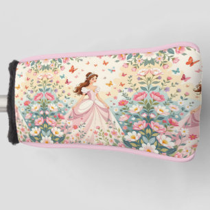 Cute princess with butterflies golf head cover