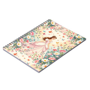 Cute princess with butterflies notebook