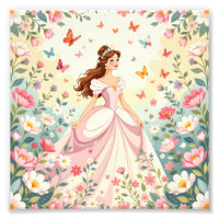 Cute princess with butterflies