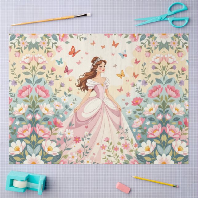 Cute princess with butterflies tissue paper (Craft)