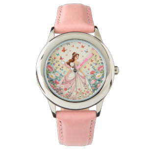 Cute princess with butterflies watch