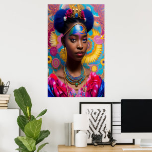 Cute princess with tiara poster