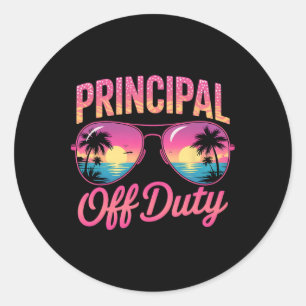 Cute Principal Off Duty Vacation Sisters Cruise Sw Classic Round Sticker