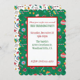 Cute Print Christmas Party Invitation