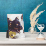 Cute Printed Gold Paw Print Pet Photo Plaque<br><div class="desc">Cute Printed Gold Paw Print Pet Photo design.</div>
