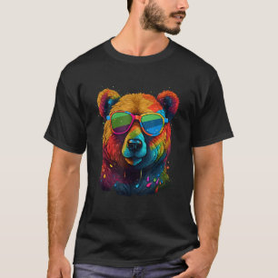 Cute Pro Gay Bear Sunglasses Pride 2023 Rainbow LG T-Shirt