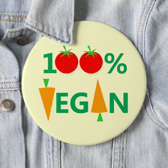 Cute Pro Vegan Message Colourful Clever 6 Cm Round Badge (In Situ)