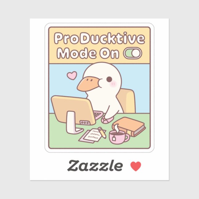 Cute Productive Duck Producktive Mode On Funny (Sheet)