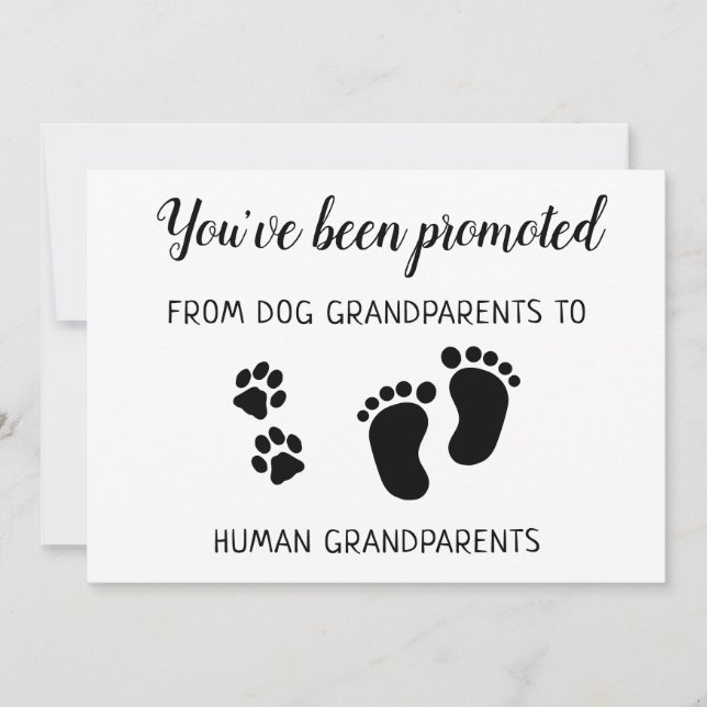 Cute Promoted From Dog Grandparents Pregnancy Announcement (Front)