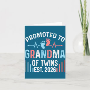 Cute Promoted Grandma Twins Est Twin Card