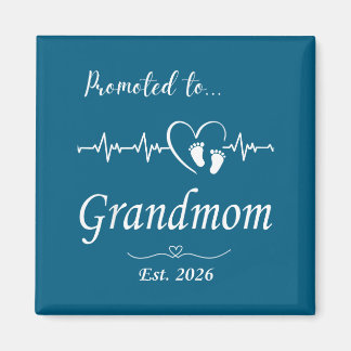 Cute Promoted Grandmom Est Baby Announcement Magnet