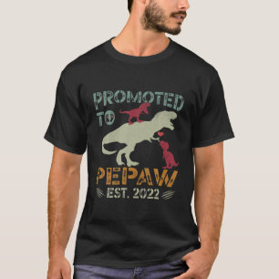 Cute Promoted To Pepaw Est 2022 Dinosaur Fathers D T-Shirt