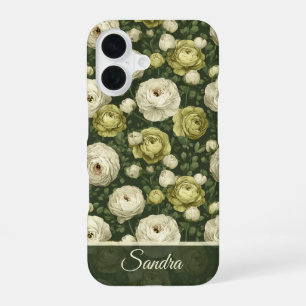 Cute Promotion Gift Ranunculus Floral Custom iPhone 16 Case