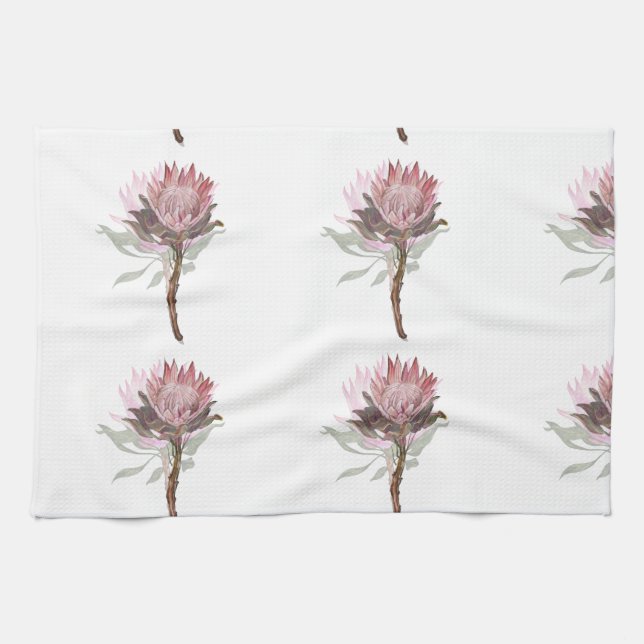 Cute protea flower tea towel (Horizontal)