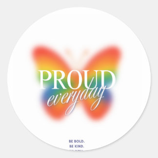 cute proud everyday classic round sticker