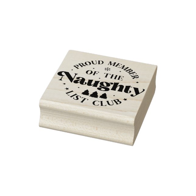 Cute Proud Member/Naughty List Club Christmas  Rubber Stamp (Stamp)