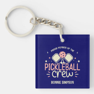 Cute Proud Member of the Pickleball Crew Key Ring